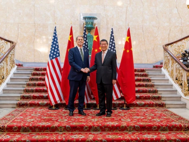 treasury secretary scott bessent and chinese vice premier he lifeng meet in london photo united states treasury handout via reuters treasury secretary scott bessent and chinese vice premier he lifeng meet in london photo united states treasury handout via reuters