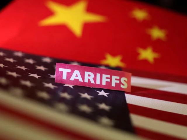 us and chinese flags and a tariffs label are seen in this illustration created on april 10 2025 photo reuters us and chinese flags and a tariffs label are seen in this illustration created on april 10 2025 photo reuters