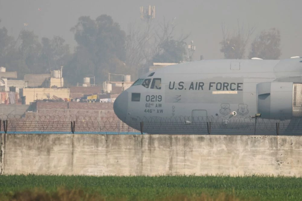 a us military plane deporting illegal indian immigrants lands in amritsar india february 5 2025 photo reuters a us military plane deporting illegal indian immigrants lands in amritsar india february 5 2025 photo reuters