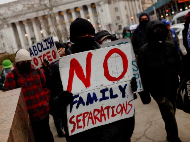 demonstrators protest against u s immigration and customs enforcement ice and deportations carried out by us president donald trump s administration in new york city us february 13 2025 photo reuters demonstrators protest against u s immigration and customs enforcement ice and deportations carried out by us president donald trump s administration in new york city us february 13 2025 photo reuters