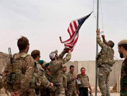us soldiers lower the us flag in afghanistan as the taliban claim control of kabul photo afp