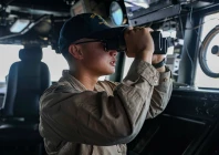 a us official is looking into the waters near hormuz on board us naval destroyer photo centcom x
