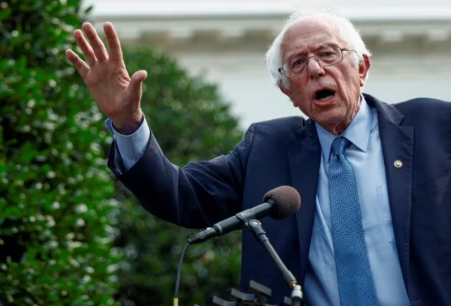 u s senator bernie sanders i vt speaks to the media following a meeting with u s president joe biden at the white house in washington u s july 17 2023 photo reuters