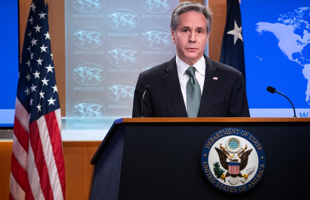 u s secretary of state antony blinken attends a news conference about russia s invasion of ukraine at the state department in washington u s march 17 2022 saul loeb pool via reuters