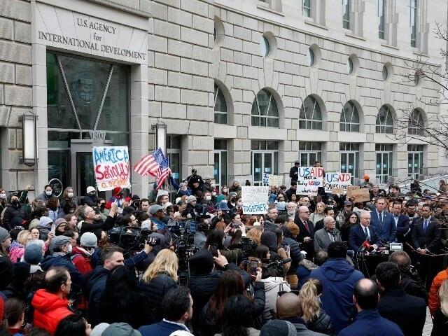 us senator chris van hollen and representative gerry connolly joined by fellow lawmakers and employees and supporters of us agency for international development usaid speak at a press conference outside of usaid headquarters in washington us feb 3 photo afp us senator chris van hollen and representative gerry connolly joined by fellow lawmakers and employees and supporters of us agency for international development usaid speak at a press conference outside of usaid headquarters in washington us feb 3 photo afp