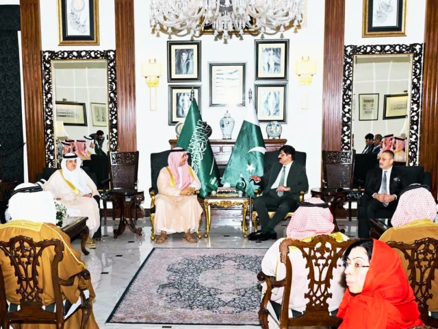 saudi delegation led by prince mansour bin mohammed al saud chairman of the saudi pakistan joint business council meets sindh chief minister syed murad ali shah on thursday photo nni saudi delegation led by prince mansour bin mohammed al saud chairman of the saudi pakistan joint business council meets sindh chief minister syed murad ali shah on thursday photo nni