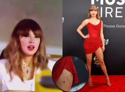 taylor swift repurposes grammys leg chain as necklace for super bowl appearance