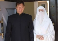 former pti chairman imran khan with his wife bushra bibi photo file