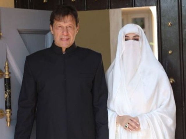 former pti chairman imran khan with his wife bushra bibi photo file