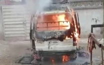 six children injured as school van bursts into flames in karachi six children injured as school van bursts into flames in karachi