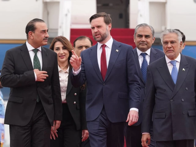 us vp jd vance walks with cdf and coas field marshal asim munir and dpm and dm ishaq dar after arriving for talks with iranian officials in islamabad on april 11 2026 photo reuters us vp jd vance walks with cdf and coas field marshal asim munir and dpm and dm ishaq dar after arriving for talks with iranian officials in islamabad on april 11 2026 photo reuters