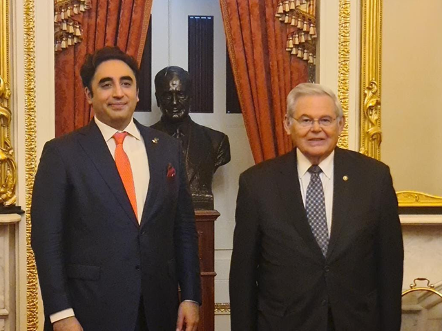 foreign minister bilawal bhutto zardari with senator robert menendez chairman us senate foreign relations committee in washington dc photo bbhuttozardari twitter