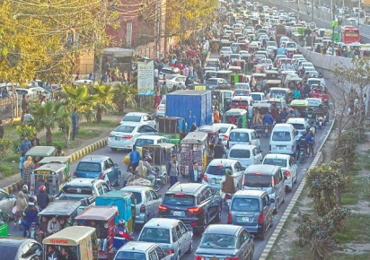 Basant traffic surge Lahore