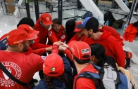 members of the mexican rescue team known as the topos tlatelolco rescue brigade huddle as they prepare to depart for venezuela following two earthquakes at benito juarez international airport in mexico city mexico june 26 2026 reuters
