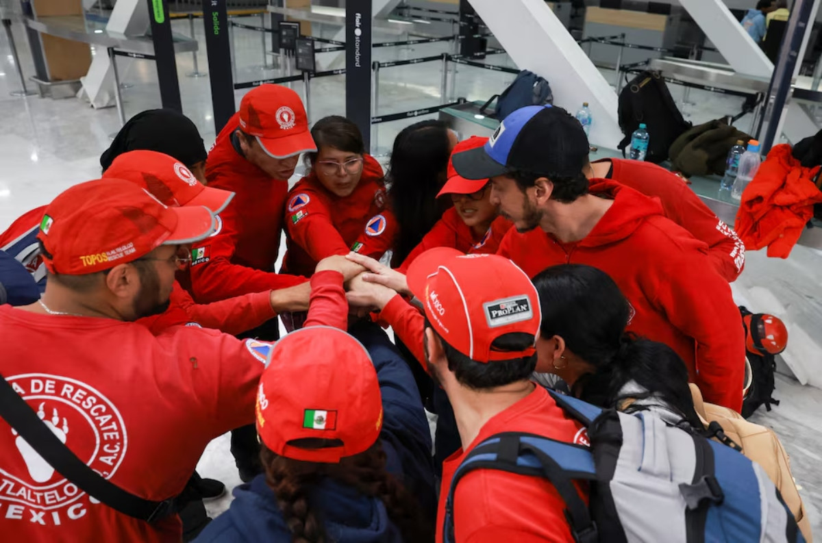 Members of the Mexican rescue team known as the