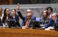 us alternate ambassador to the un robert wood raises his hand to veto a resolution calling for a ceasefire in gaza at un headquarters in new york city on 20 november 2024 photo afp