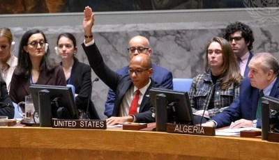 us alternate ambassador to the un robert wood raises his hand to veto a resolution calling for a ceasefire in gaza at un headquarters in new york city on 20 november 2024 photo afp