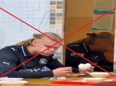 fact check viral video of norwegian footballer haaland getting startled by his reflection is doctored