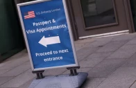 an information sign for passport and visa appointments is displayed outside the us embassy in london britain may 29 2025 photo reuters