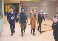 egyptian foreign minister badr abdelatty is being received by foreign office officials in islamabad photo courtesy foreign office x account