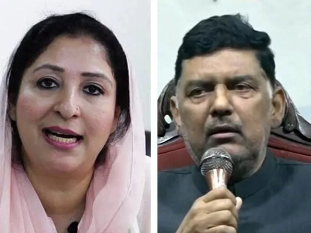 wajiha qamar chaudhry sajid mehmood part ways with pti on october 29 2023 photo express wajiha qamar chaudhry sajid mehmood part ways with pti on october 29 2023 photo express
