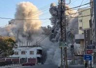 smoke rises from the site of an israeli airstrike that targeted the offices of al qard al hassan a hezbollah linked financial institution in the southern coastal lebanese city of tyre on march 2 2026 photo afp