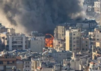 smoke plumes billow following israeli bombardment on beirut s southern suburbs on march 2 2026 photo afp