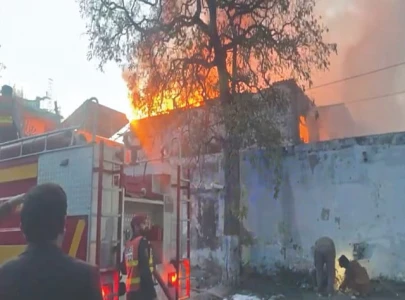 warehouse gutted in fire near barkat market