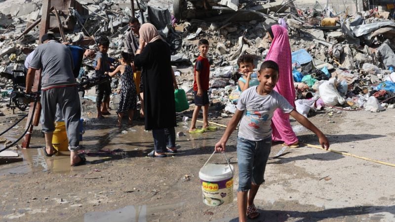 obtaining water is a dailing struggle for families in gaza s jabalia refugee camp photo afp