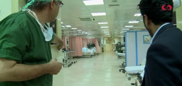 Dr Amir Ali Syed showing the Post Anesthesia Care Unit of SKMCH&RC where the patients who are in the process of recovering, are shifted after undergoing surgeries