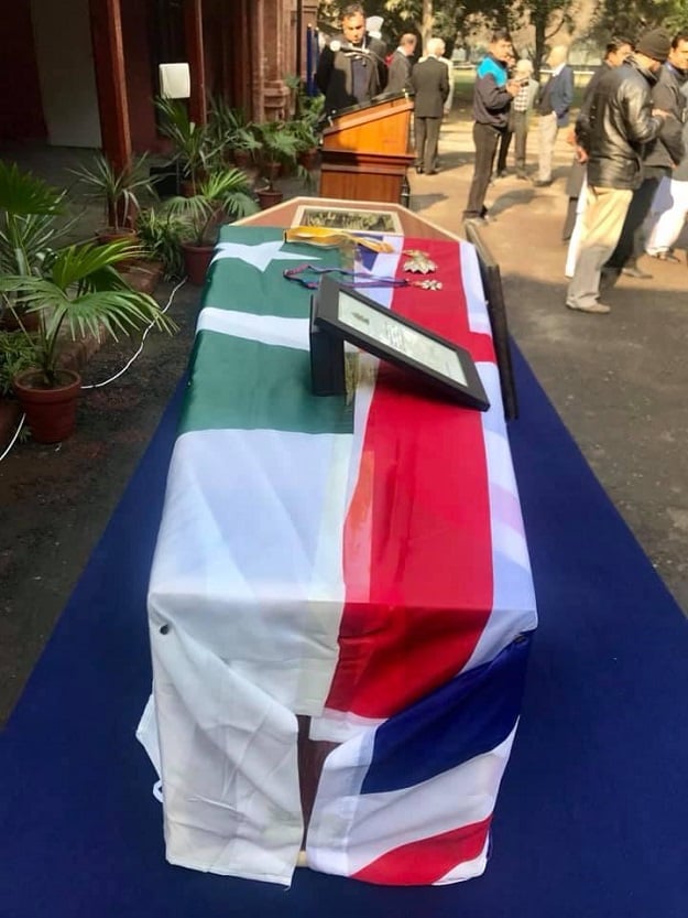 Major Langlands' coffin. PHOTO:EXPRESS