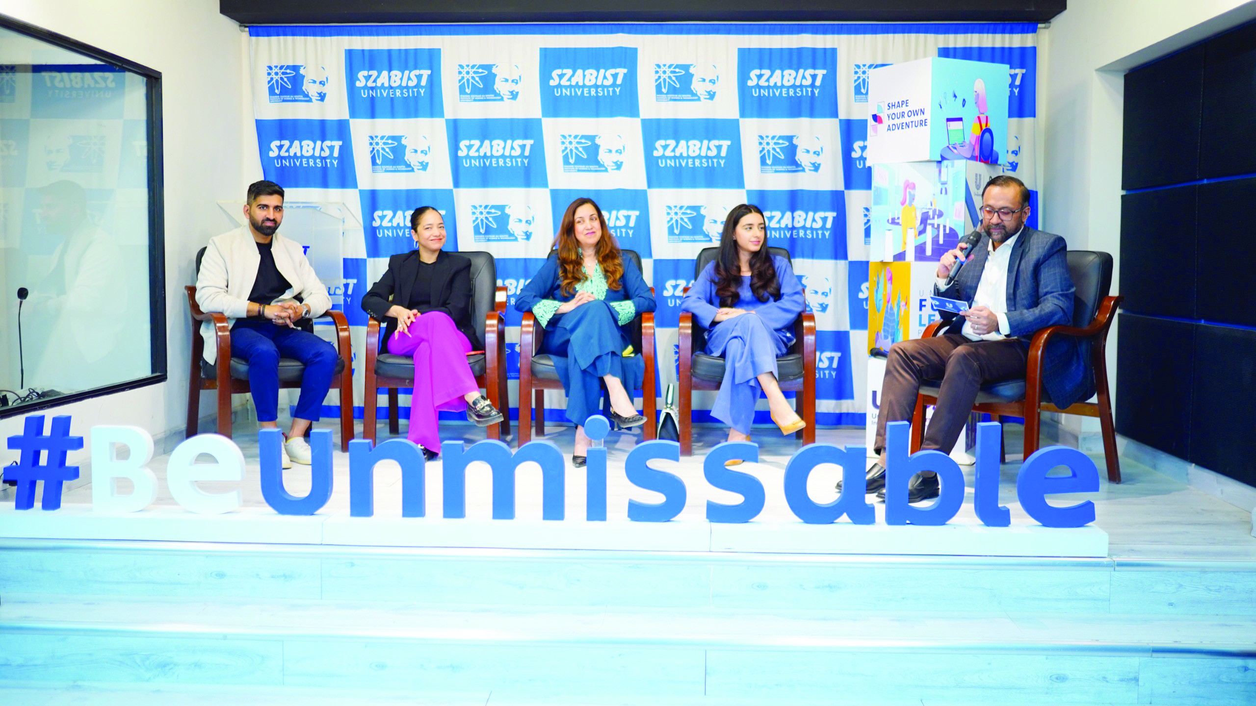 panelists express their opinions during a discussion on how to deal with performance pressure under the unilever future leaders programme organised by szabist in collaboration with the express media group photo express