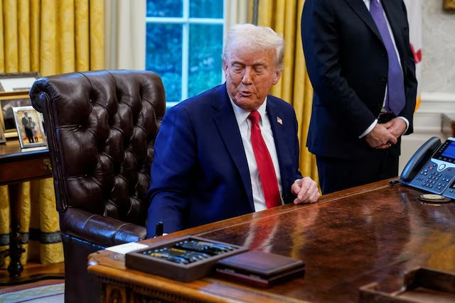 us president donald trump reacts at the white house in washington dc in us on february 3 2025 photo reuters