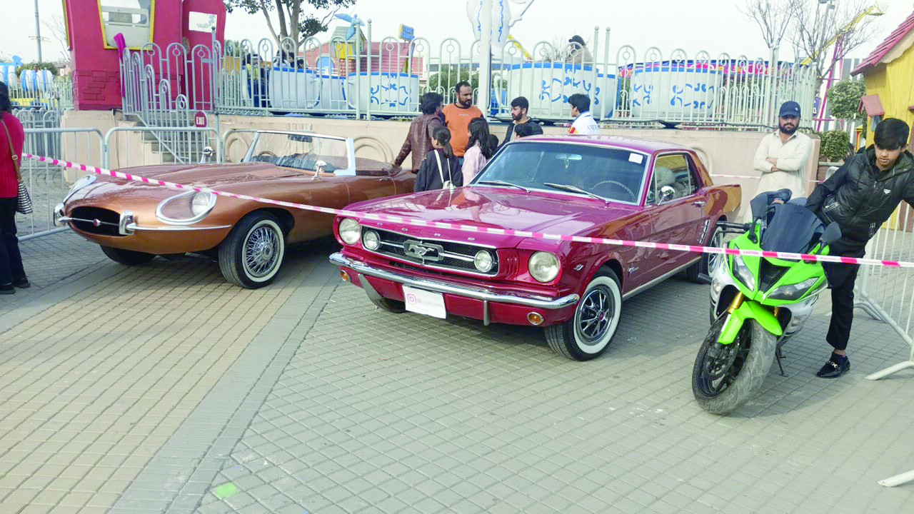 luxurious cars which were part of a sports car show are seen parked at a recreational park in gulistan colony after police disrupted the event terming it an unauthorised affair photos express