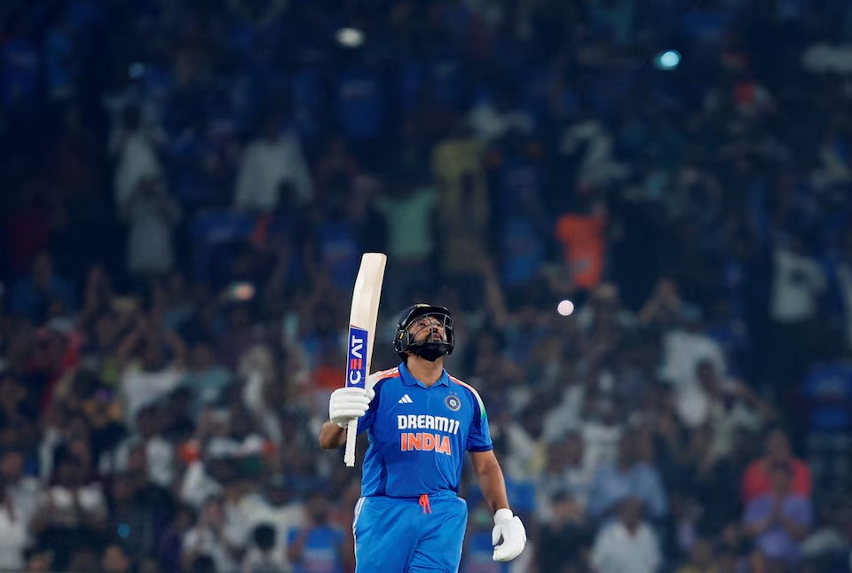 rohit sharma celebrates after reaching his century during the second one day international between india v england at the barabati stadium cuttack india on february 9 2025 photo reuters