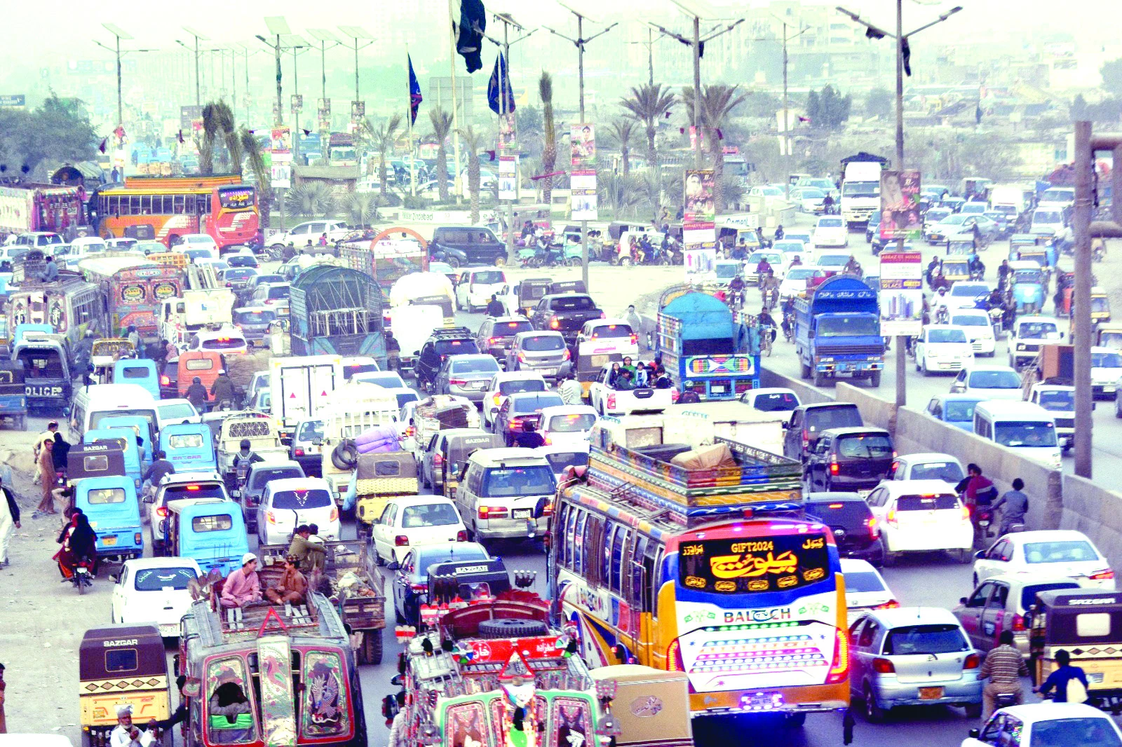 traffic moves slowly creating a logjam at the ill planned intersection near al asif square photo express traffic moves slowly creating a logjam at the ill planned intersection near al asif square photo express