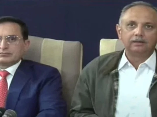 pti chairman barrister gohar ali khan and opposition leader in the national assembly omar ayub during a press conference in islamabad on february 17 2025 screengrab pti chairman barrister gohar ali khan and opposition leader in the national assembly omar ayub during a press conference in islamabad on february 17 2025 screengrab