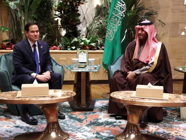 us secretary of state marco rubio meets with saudi arabia s crown prince mohammed bin salman in riyadh saudi arabia on february 17 2025 photo reuters us secretary of state marco rubio meets with saudi arabia s crown prince mohammed bin salman in riyadh saudi arabia on february 17 2025 photo reuters