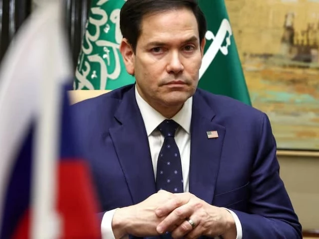 us secretary of state marco rubio attends an interview after meeting with russian foreign minister sergei lavrov at the diriyah palace in riyadh saudi arabia on february 18 2025 photo reuters