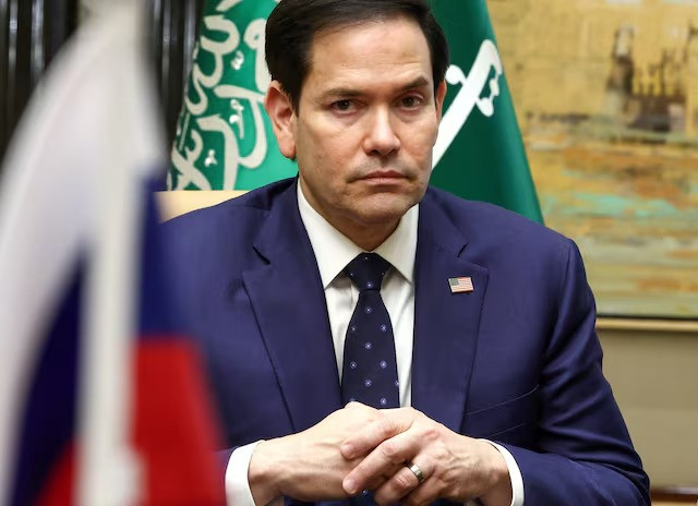 us secretary of state marco rubio attends an interview after meeting with russian foreign minister sergei lavrov at the diriyah palace in riyadh saudi arabia on february 18 2025 photo reuters