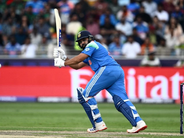 indian captain rohit sharma during the icc champions trophy match between bangladesh and india at the dubai international stadium in dubai on february 20 2025 photo afp indian captain rohit sharma during the icc champions trophy match between bangladesh and india at the dubai international stadium in dubai on february 20 2025 photo afp