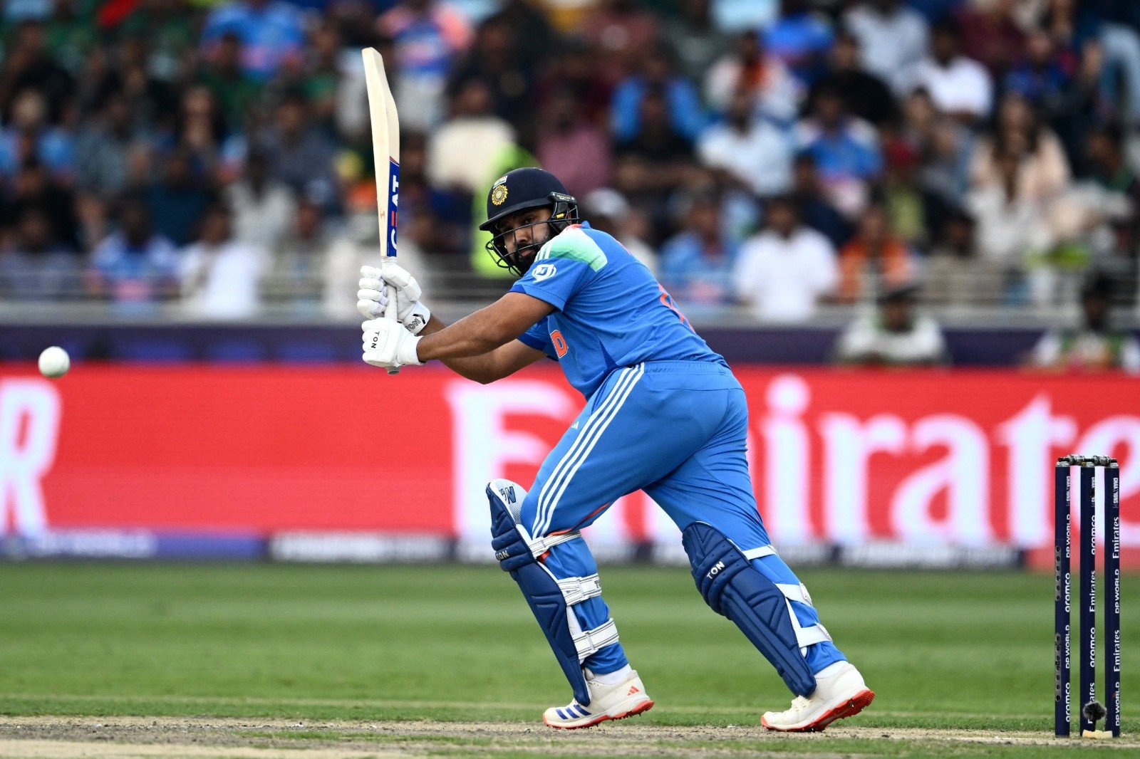 indian captain rohit sharma during the icc champions trophy match between bangladesh and india at the dubai international stadium in dubai on february 20 2025 photo afp