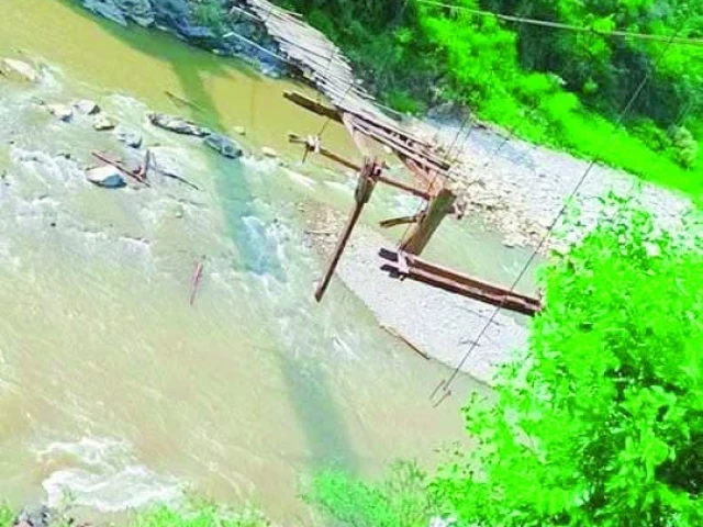 villagers including schoolchildren rely on the decades old wooden bridge for their daily commute to nearby villages the bridge serves as the sole passageway for thousands of residents from kharn kani kot phudrah and neighbouring villages photos express villagers including schoolchildren rely on the decades old wooden bridge for their daily commute to nearby villages the bridge serves as the sole passageway for thousands of residents from kharn kani kot phudrah and neighbouring villages photos express