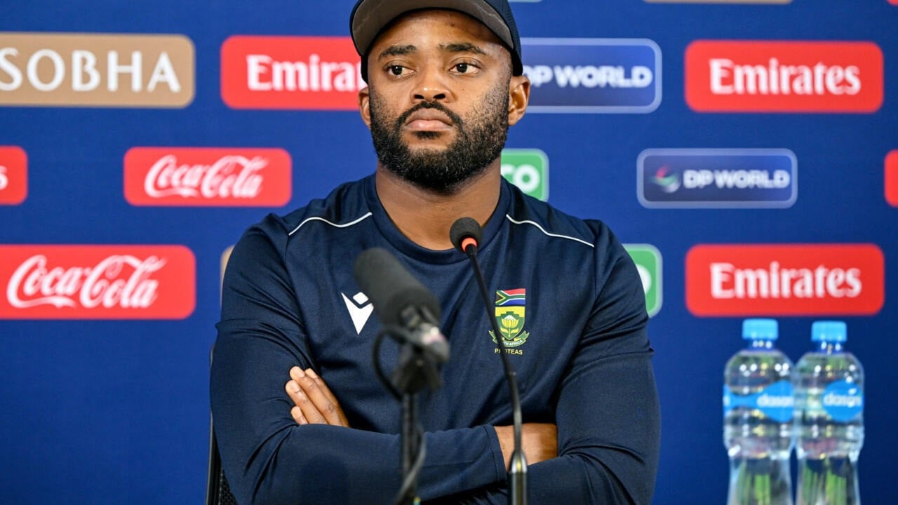 south africa captain temba bavuma says confidence is good in the proteas camp ahead of their icc champions trophy match against australia on february 25 2025 photo afp