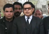pakistan tehreek e insaf secretary general salman akram raja speaks to journalists outside adiala jail in rawalpindi on february 25 2025 screengrab