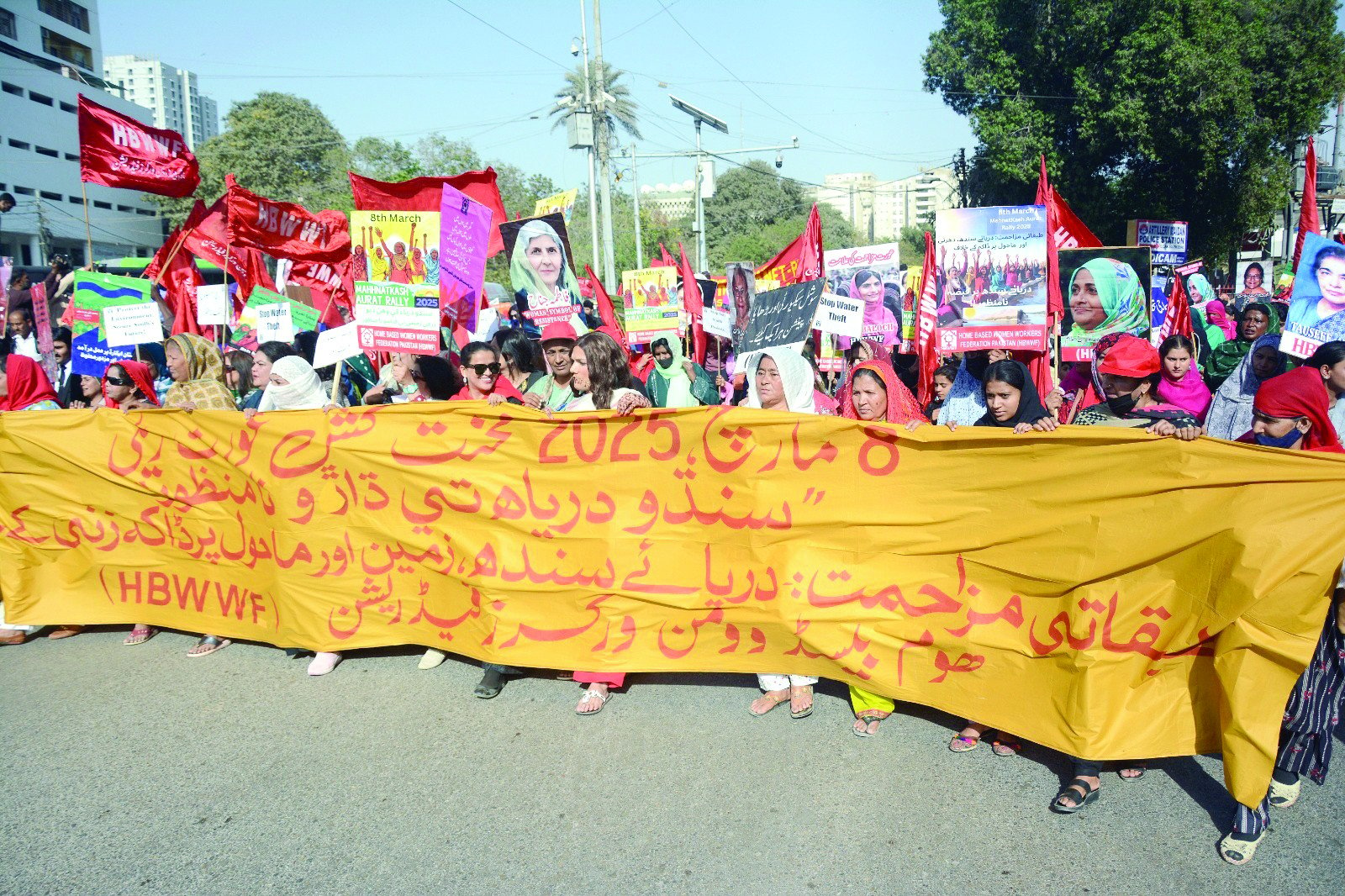 women from all walks of life unite to raise their voices against injustice and fight for their rights photo jalal qureshi express