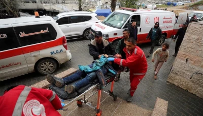 a palestinian casualty is brought to the indonesian hospital following israeli strikes in beit lahia in the northern gaza strip march 20 2025 photo reuters