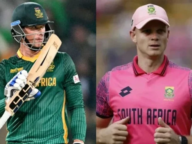 rassie van der dussen celebrates after scoring a half century 50 runs during the icc champions trophy semi final match between new zealand and south africa at the gaddafi stadium in lahore on march 5 2025 and south africa s corbin bosch right in action during the third odi against pakistan at the wanderers stadium in johannesburg on december 22 2024 photo afp rassie van der dussen celebrates after scoring a half century 50 runs during the icc champions trophy semi final match between new zealand and south africa at the gaddafi stadium in lahore on march 5 2025 and south africa s corbin bosch right in action during the third odi against pakistan at the wanderers stadium in johannesburg on december 22 2024 photo afp