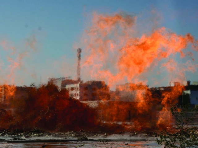 a raging fire near korangi crossing sends flames soaring into the sky leaving authorities scrambling to determine the cause photo jalal qureshi express a raging fire near korangi crossing sends flames soaring into the sky leaving authorities scrambling to determine the cause photo jalal qureshi express