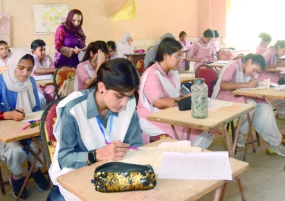 girls higher secondary school jacob lines examination centre in karachi photo jalal qureshi file